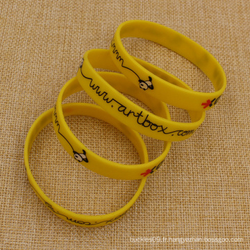 Vente en gros Bulk Cheap Custom Printing Silicone Bracelet